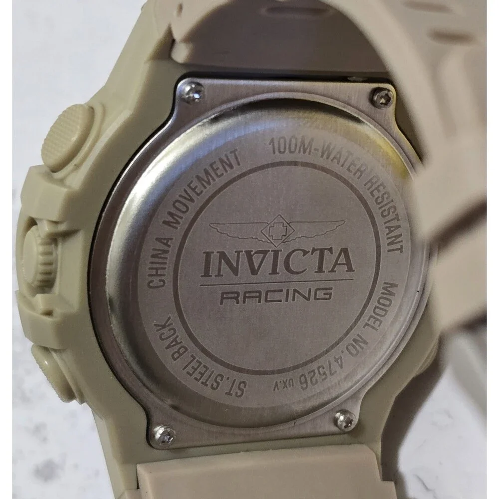 Invicta Racing Burnout Digital Men's Watch 52mm Light Brown 47526 Brand New